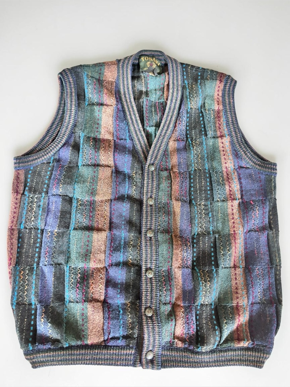 Tosani Wool Blend Sweater Vest XL Made In Canada